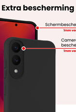 NoXx NoXx Samsung Galaxy S25 Edge Hoesje Siliconen Met Screenprotector - Zwart