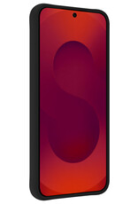 NoXx NoXx Samsung Galaxy S25 Edge Hoesje Siliconen Met Screenprotector - Zwart
