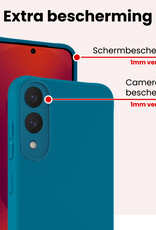 NoXx NoXx Samsung Galaxy S25 Edge Hoesje Siliconen Met 2x Screenprotector - Donkerblauw