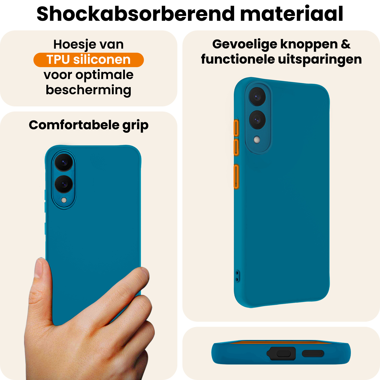 Nomfy Nomfy Samsung Galaxy S25 Edge Hoesje Siliconen - Donkerblauw