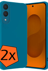Nomfy Nomfy Samsung Galaxy S25 Edge Hoesje Siliconen - Donkerblauw - 2 PACK