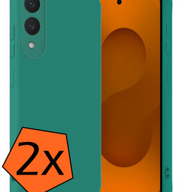 Nomfy Nomfy Samsung Galaxy S25 Edge Hoesje Siliconen - Donkergroen - 2 PACK