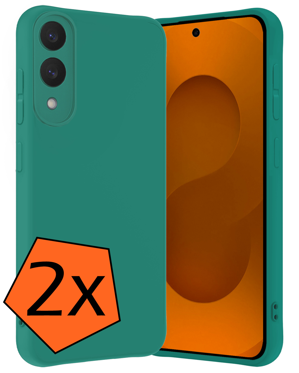 Nomfy Nomfy Samsung Galaxy S25 Edge Hoesje Siliconen - Donkergroen - 2 PACK