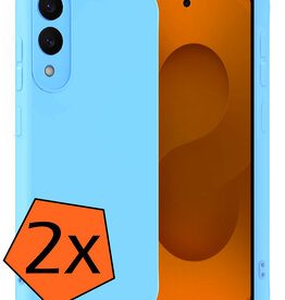 Nomfy Nomfy Samsung Galaxy S25 Edge Hoesje Siliconen - Lichtblauw - 2 PACK