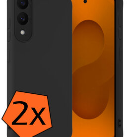 Nomfy Nomfy Samsung Galaxy S25 Edge Hoesje Siliconen - Zwart - 2 PACK