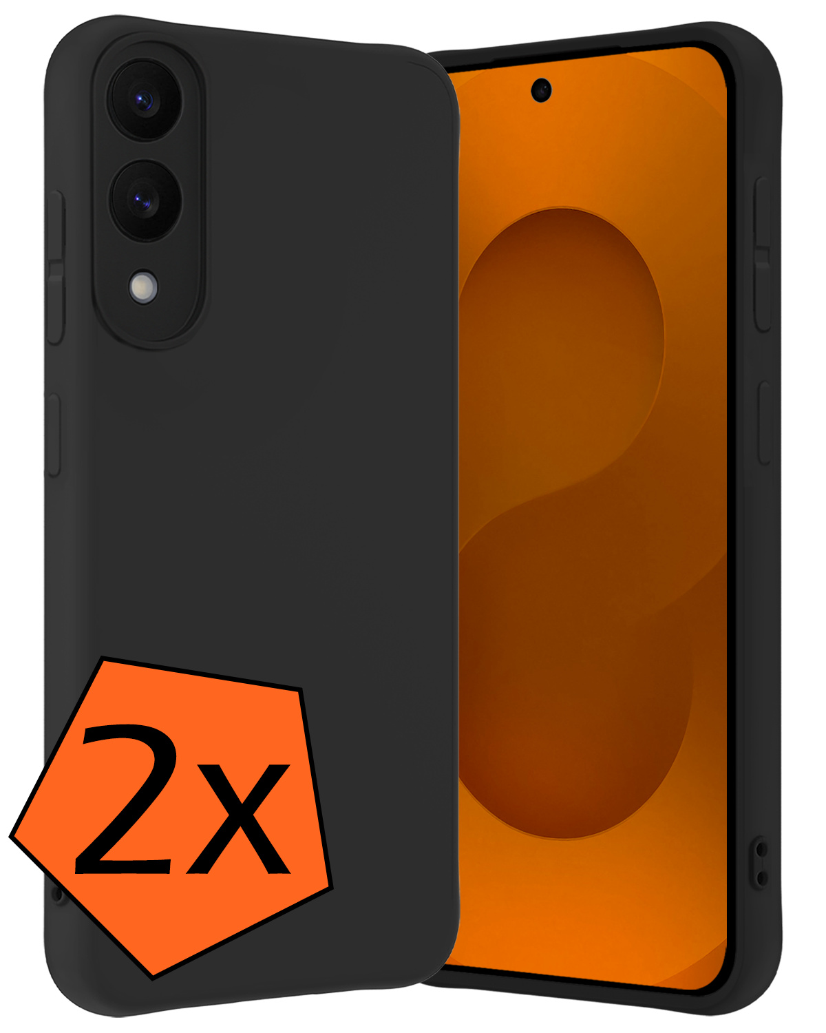 Nomfy Nomfy Samsung Galaxy S25 Edge Hoesje Siliconen - Zwart - 2 PACK