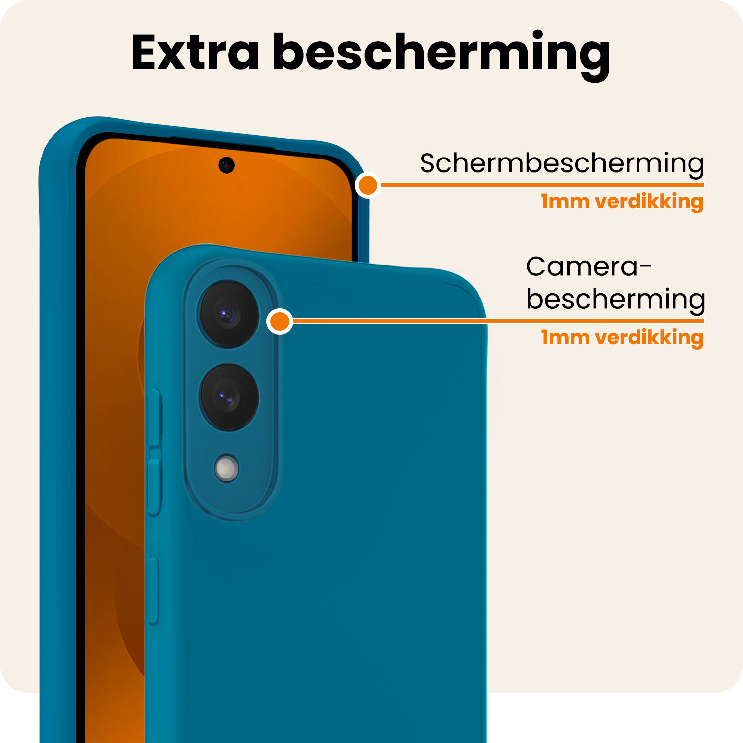 Nomfy Nomfy Samsung Galaxy S25 Edge Hoesje Siliconen Met 2x Screenprotector - Donkerblauw