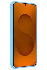 Nomfy Nomfy Samsung Galaxy S25 Edge Hoesje Siliconen Met 2x Screenprotector - Lichtblauw