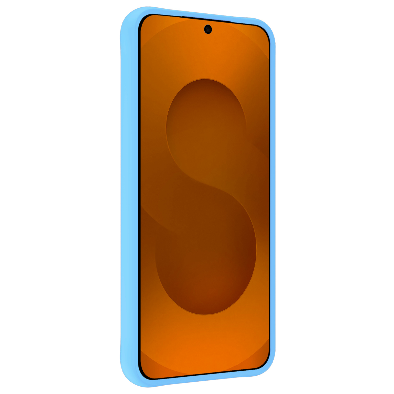 Nomfy Nomfy Samsung Galaxy S25 Edge Hoesje Siliconen Met 2x Screenprotector - Lichtblauw