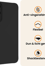 Nomfy Nomfy Samsung Galaxy S25 Edge Hoesje Siliconen Met 2x Screenprotector - Zwart