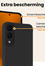 Nomfy Nomfy Samsung Galaxy S25 Edge Hoesje Siliconen Met 2x Screenprotector - Zwart