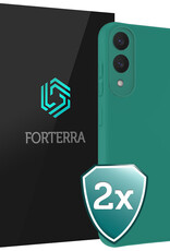 Forterra Forterra Samsung Galaxy S25 Edge Hoesje Siliconen - Donkergroen - 2 PACK