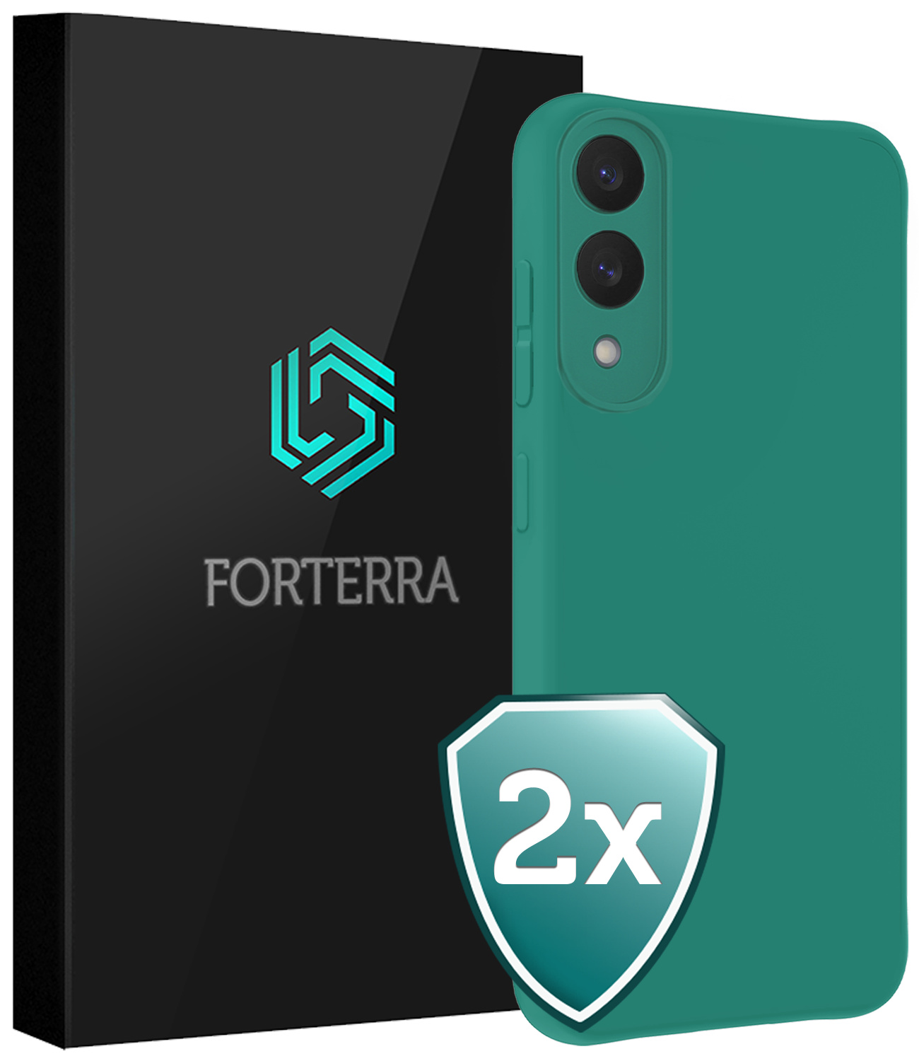 Forterra Forterra Samsung Galaxy S25 Edge Hoesje Siliconen - Donkergroen - 2 PACK