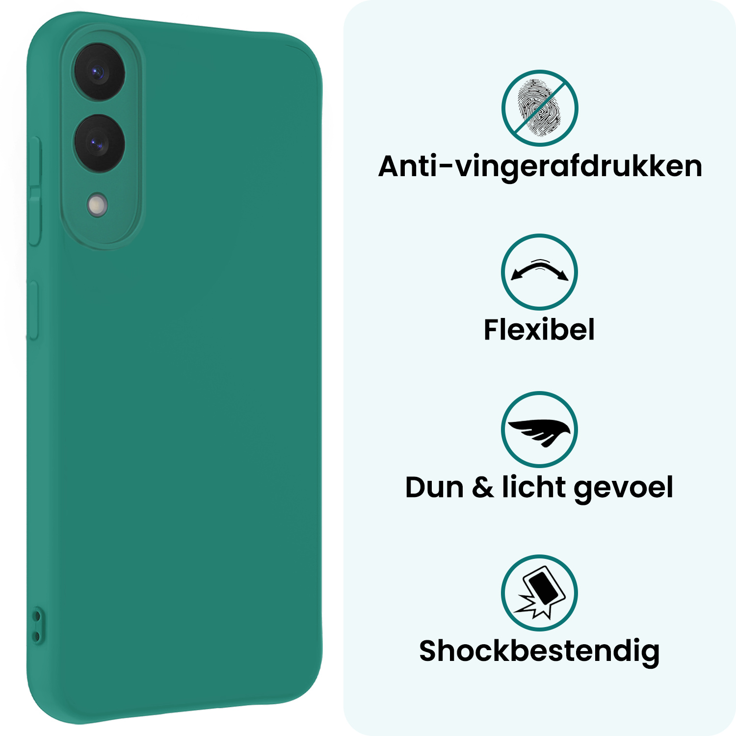 Forterra Forterra Samsung Galaxy S25 Edge Hoesje Siliconen - Donkergroen - 2 PACK