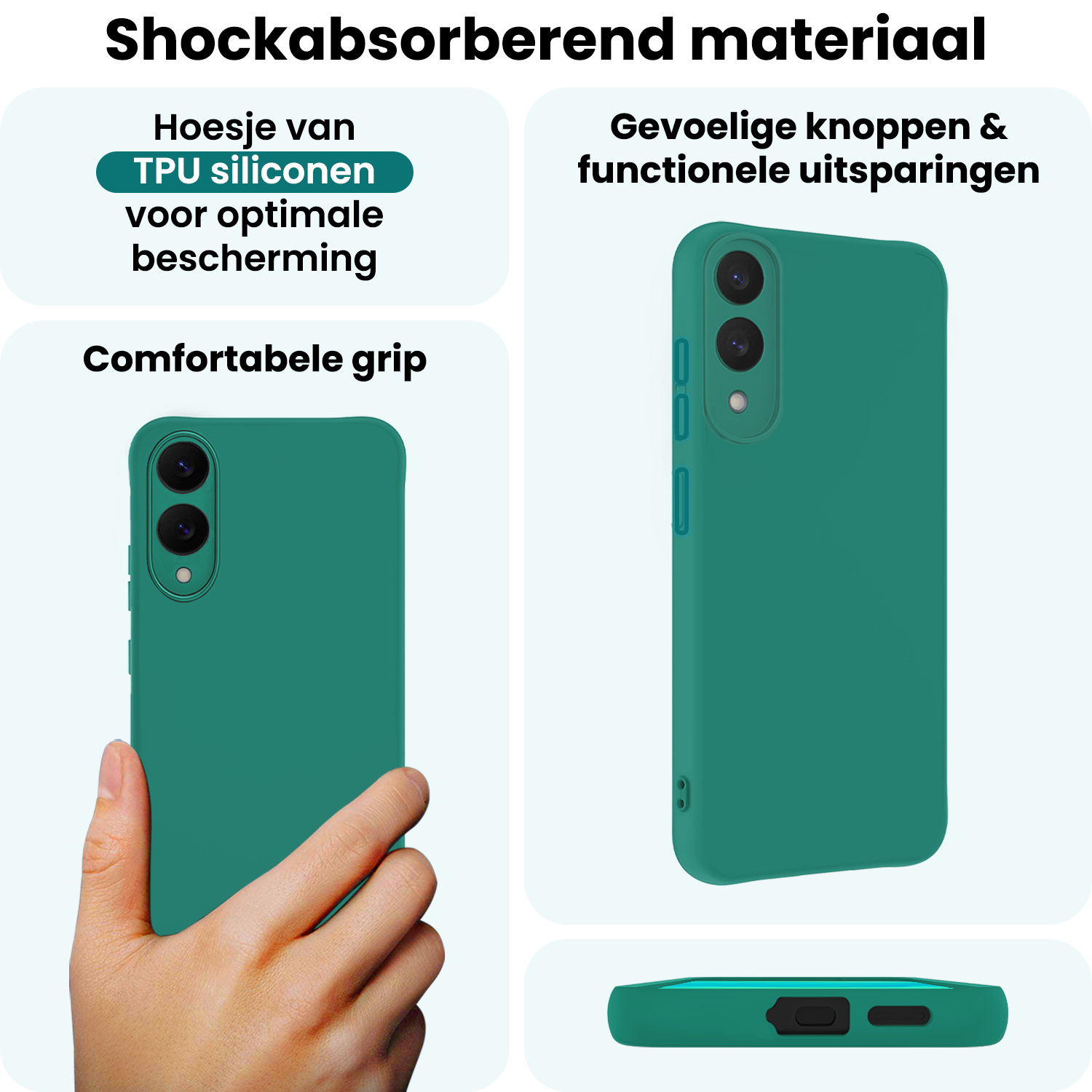 Forterra Forterra Samsung Galaxy S25 Edge Hoesje Siliconen - Donkergroen - 2 PACK