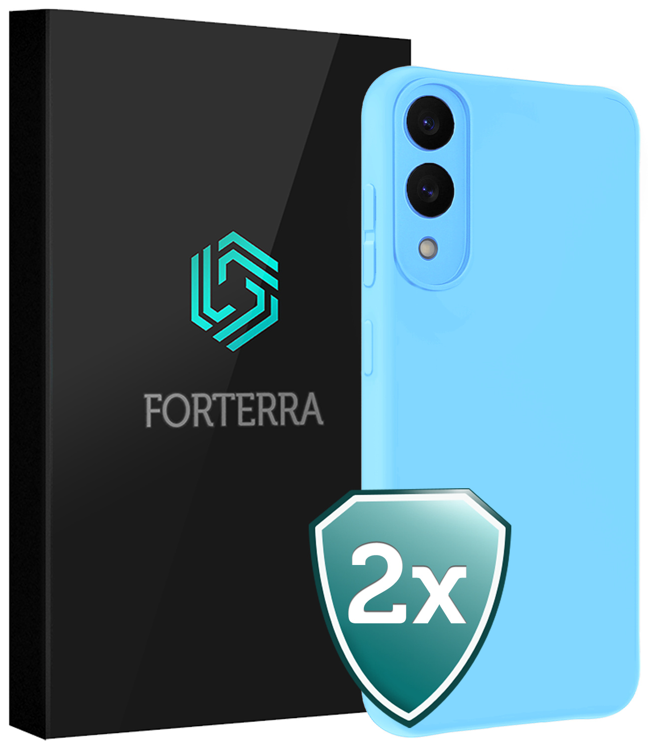 Forterra Forterra Samsung Galaxy S25 Edge Hoesje Siliconen - Lichtblauw - 2 PACK