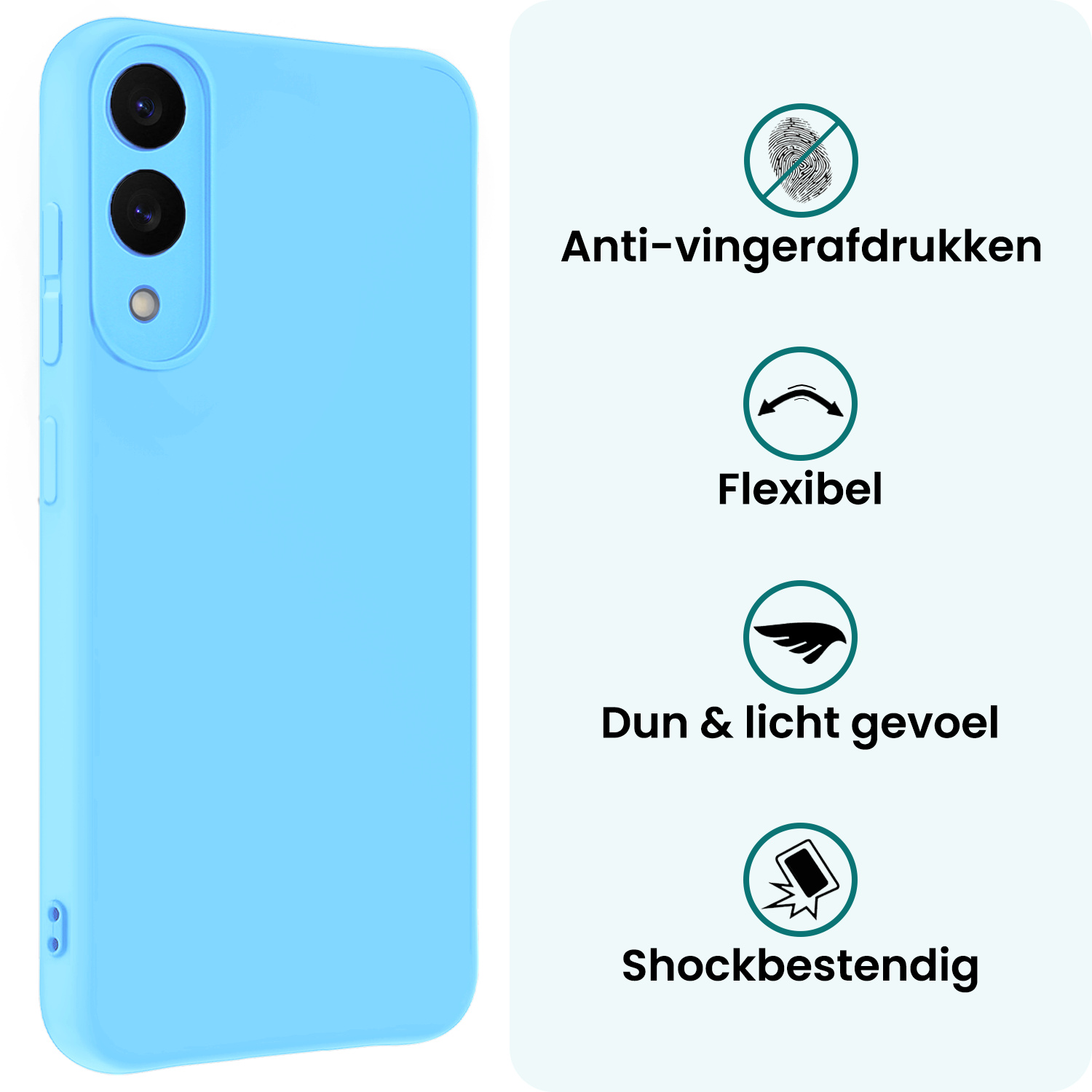 Forterra Forterra Samsung Galaxy S25 Edge Hoesje Siliconen - Lichtblauw - 2 PACK