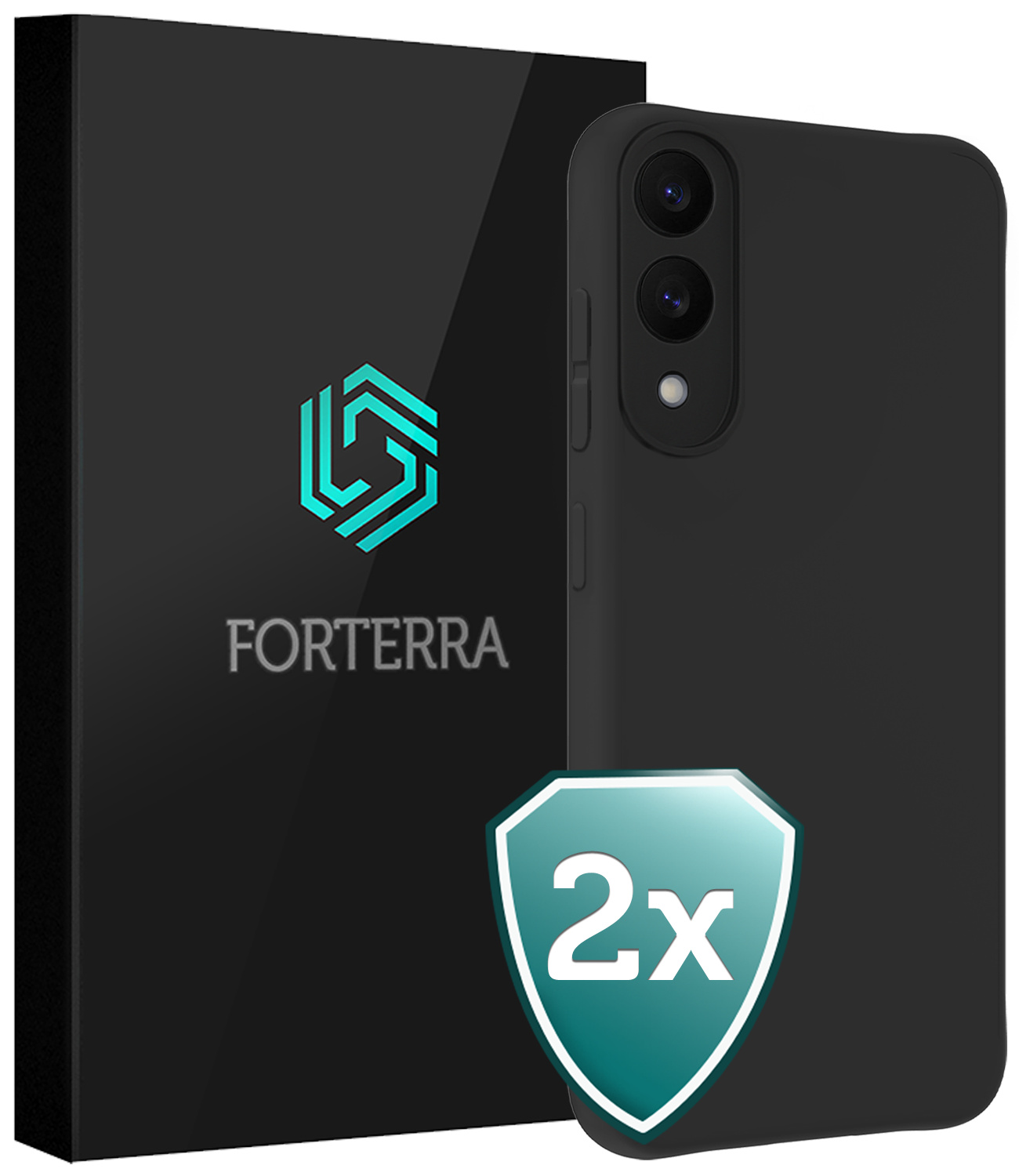 Forterra Forterra Samsung Galaxy S25 Edge Hoesje Siliconen - Zwart - 2 PACK