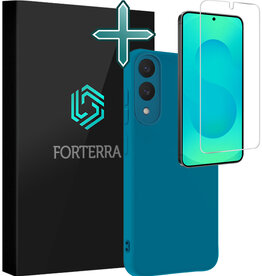 Forterra Forterra Samsung Galaxy S25 Edge Hoesje Siliconen Met Screenprotector - Donkerblauw