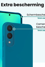 Forterra Forterra Samsung Galaxy S25 Edge Hoesje Siliconen Met Screenprotector - Donkerblauw