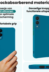 Forterra Forterra Samsung Galaxy S25 Edge Hoesje Siliconen Met Screenprotector - Donkerblauw