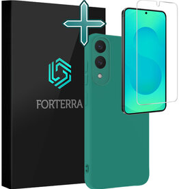 Forterra Forterra Samsung Galaxy S25 Edge Hoesje Siliconen Met Screenprotector - Donkergroen