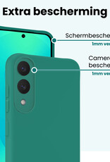 Forterra Forterra Samsung Galaxy S25 Edge Hoesje Siliconen Met Screenprotector - Donkergroen