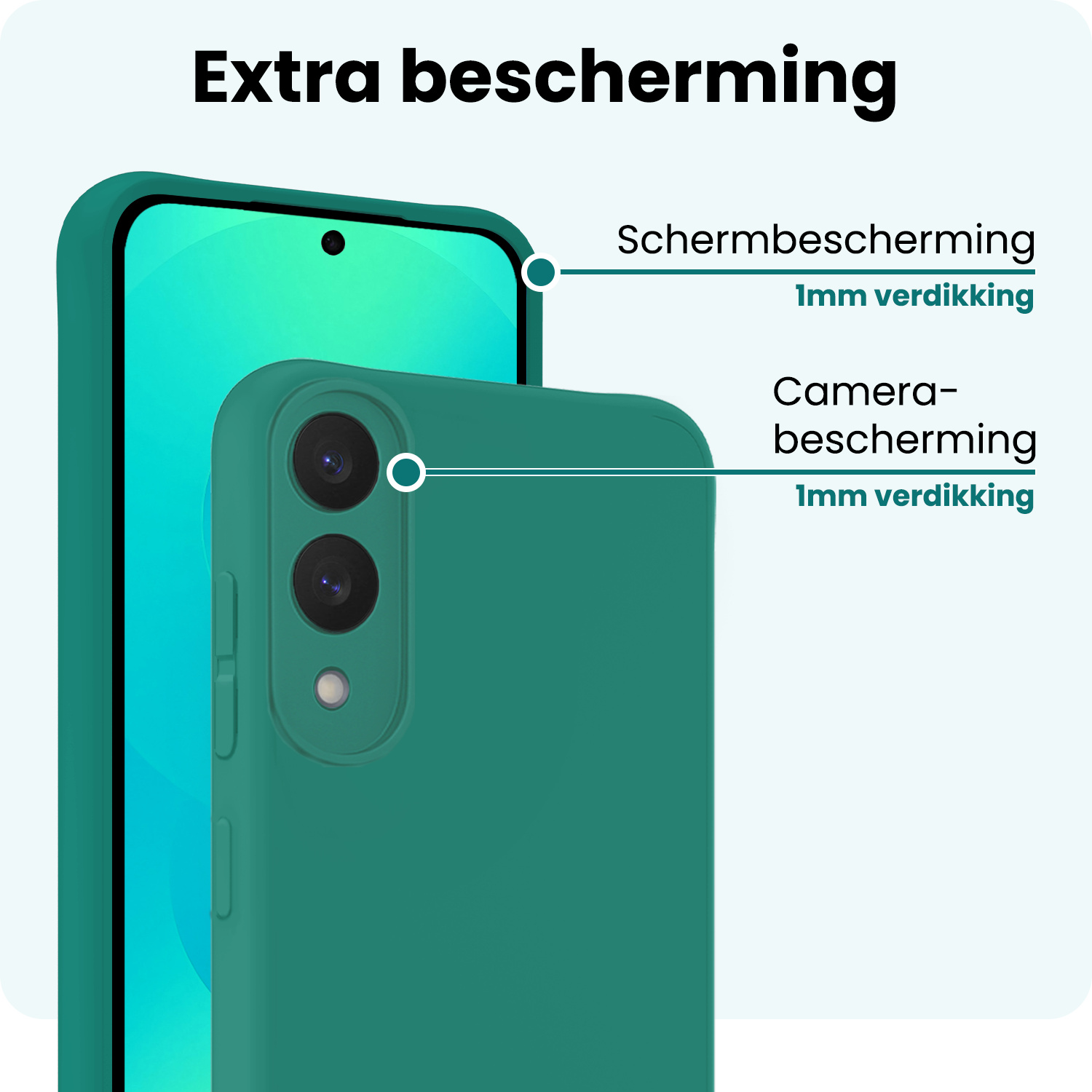 Forterra Forterra Samsung Galaxy S25 Edge Hoesje Siliconen Met Screenprotector - Donkergroen