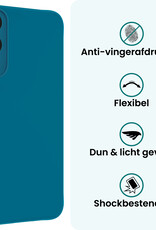 Forterra Forterra Samsung Galaxy S25 Edge Hoesje Siliconen Met 2x Screenprotector - Donkerblauw
