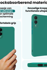 Forterra Forterra Samsung Galaxy S25 Edge Hoesje Siliconen Met 2x Screenprotector - Donkergroen