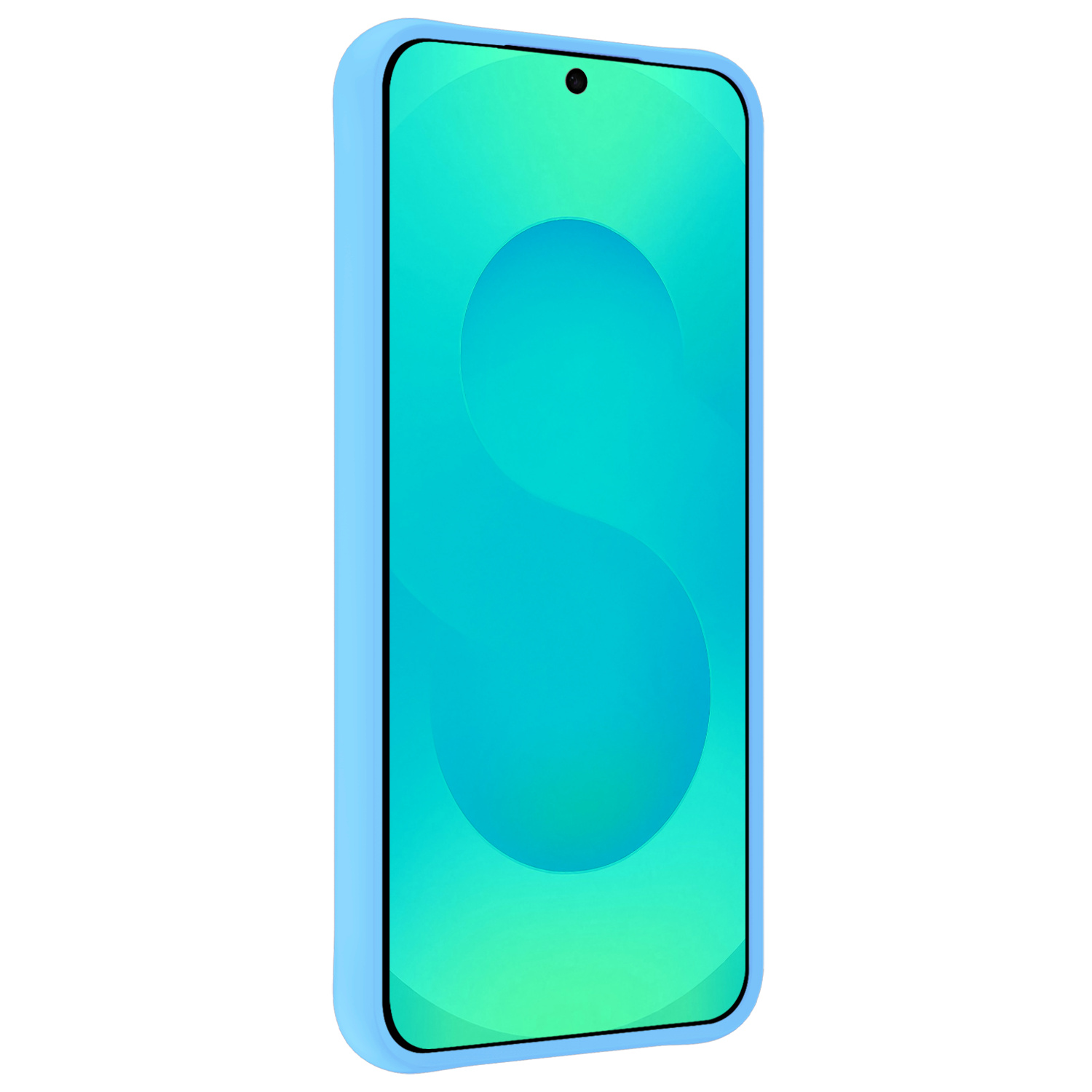 Forterra Forterra Samsung Galaxy S25 Edge Hoesje Siliconen Met 2x Screenprotector - Lichtblauw