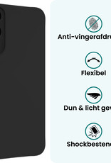 Forterra Forterra Samsung Galaxy S25 Edge Hoesje Siliconen Met 2x Screenprotector - Zwart