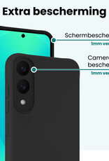 Forterra Forterra Samsung Galaxy S25 Edge Hoesje Siliconen Met 2x Screenprotector - Zwart
