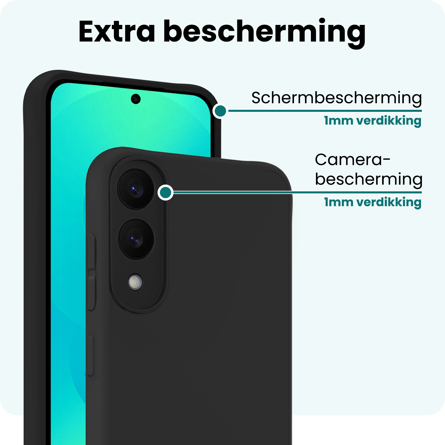 Forterra Forterra Samsung Galaxy S25 Edge Hoesje Siliconen Met 2x Screenprotector - Zwart