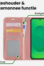 BASEY. BASEY. Samsung Galaxy S25 Edge Hoesje Bookcase Met Screenprotector - Rose Goud