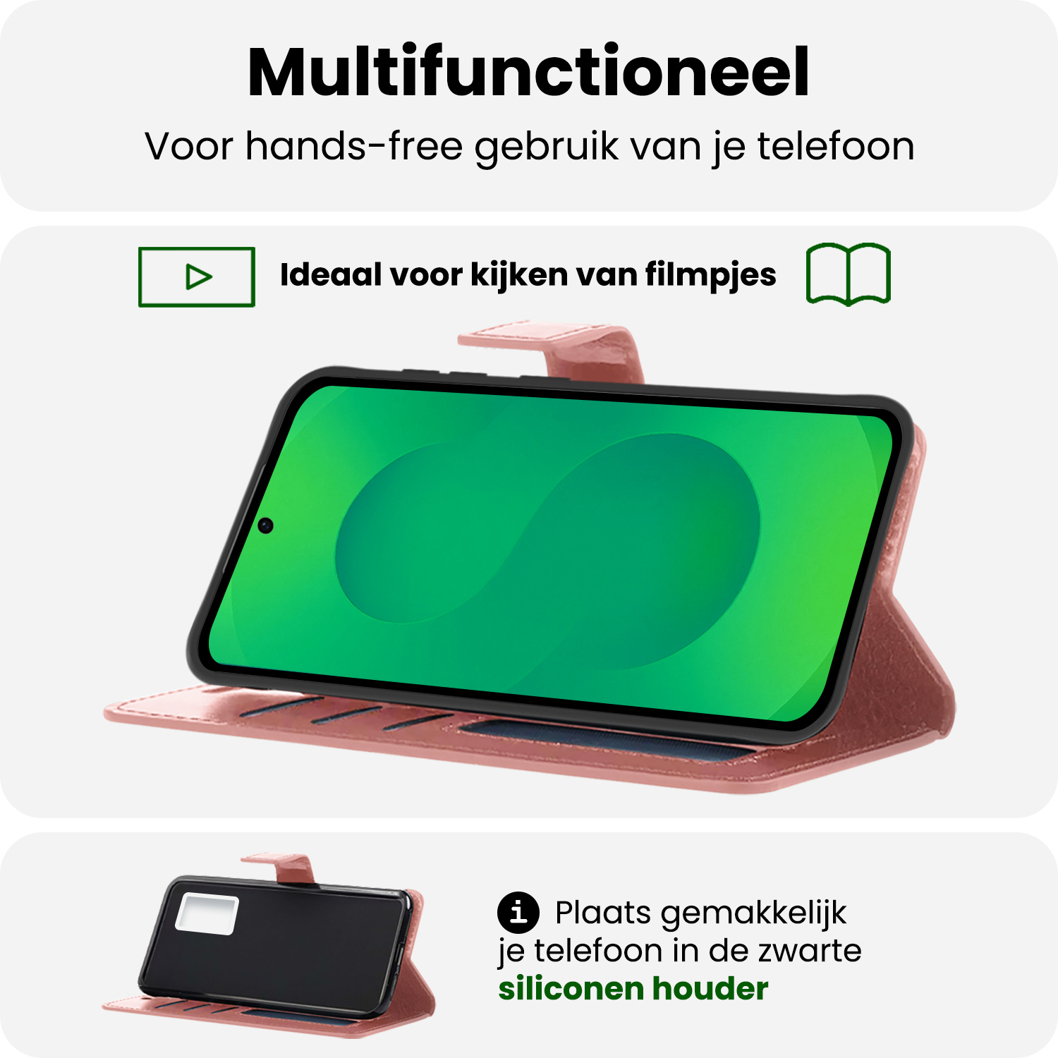 BASEY. BASEY. Samsung Galaxy S25 Edge Hoesje Bookcase Met Screenprotector - Rose Goud