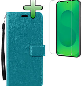 BASEY. BASEY. Samsung Galaxy S25 Edge Hoesje Bookcase Met Screenprotector - Turquoise