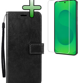 BASEY. BASEY. Samsung Galaxy S25 Edge Hoesje Bookcase Met Screenprotector - Zwart