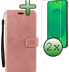 BASEY. BASEY. Samsung Galaxy S25 Edge Hoesje Bookcase Met 2x Screenprotector - Rose Goud