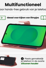BASEY. BASEY. Samsung Galaxy S25 Edge Hoesje Bookcase Met 2x Screenprotector - Rose Goud