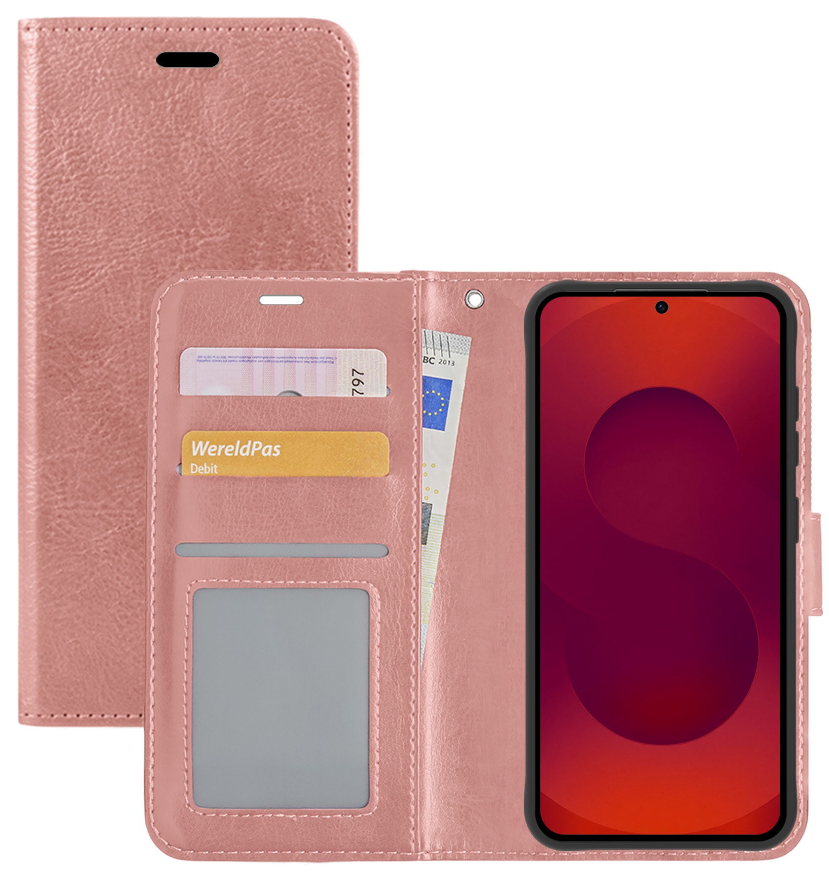 NoXx NoXx Samsung Galaxy S25 Edge Hoesje Bookcase - Rose Goud