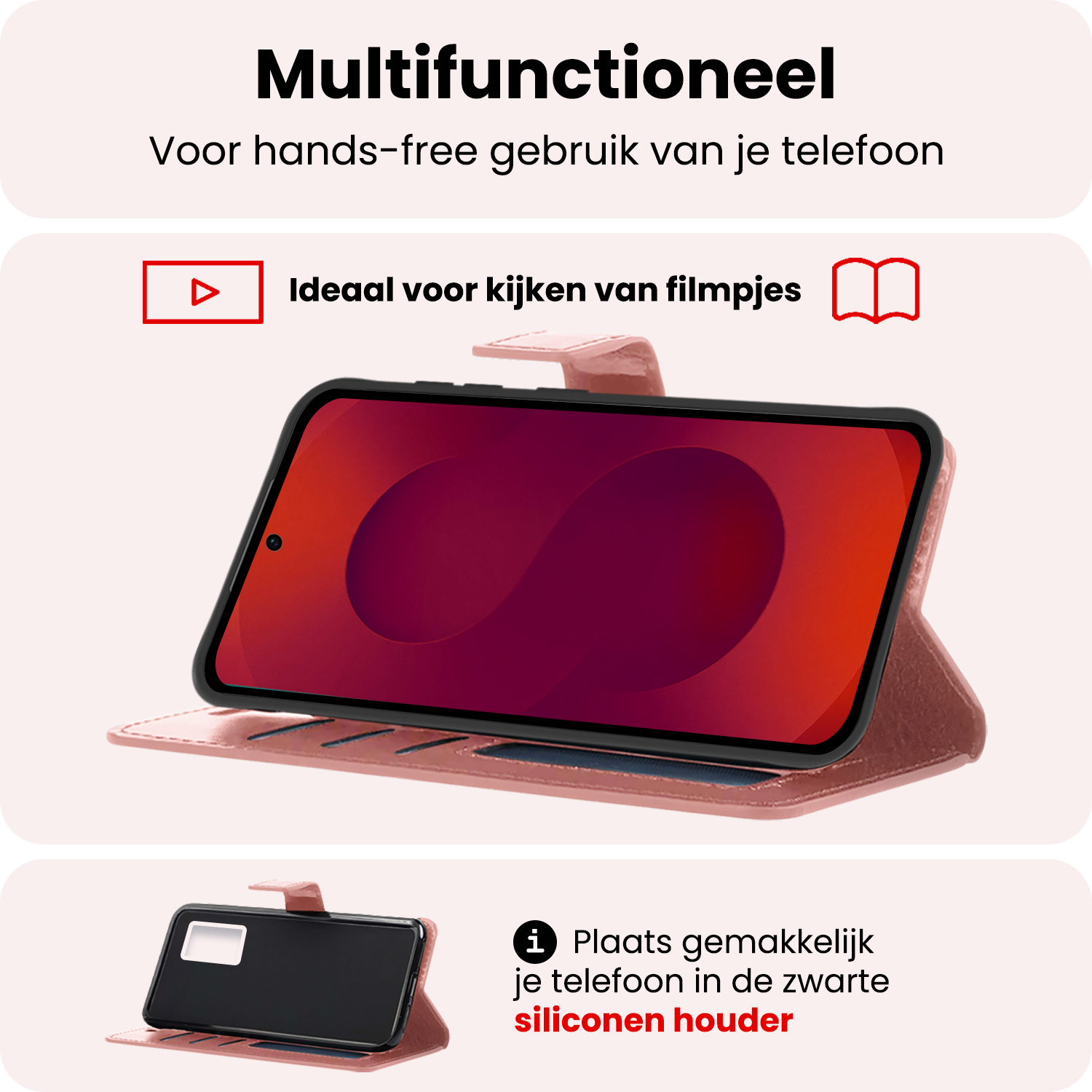 NoXx NoXx Samsung Galaxy S25 Edge Hoesje Bookcase - Rose Goud