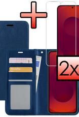 NoXx NoXx Samsung Galaxy S25 Edge Hoesje Bookcase Met 2x Screenprotector - Donkerblauw