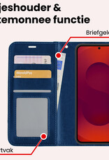NoXx NoXx Samsung Galaxy S25 Edge Hoesje Bookcase Met 2x Screenprotector - Donkerblauw