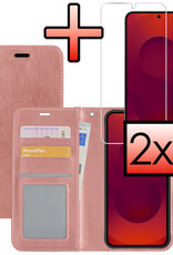 NoXx NoXx Samsung Galaxy S25 Edge Hoesje Bookcase Met 2x Screenprotector - Rose Goud