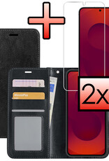 NoXx NoXx Samsung Galaxy S25 Edge Hoesje Bookcase Met 2x Screenprotector - Zwart
