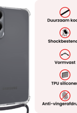 NoXx NoXx Samsung Galaxy S25 Edge Hoesje Transparant Shockproof Met Zwart Koord