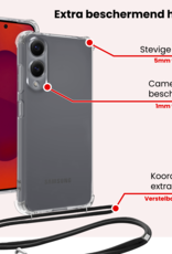 NoXx NoXx Samsung Galaxy S25 Edge Hoesje Transparant Shockproof Met Zwart Koord