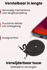 NoXx NoXx Samsung Galaxy S25 Edge Hoesje Transparant Shockproof Met Zwart Koord