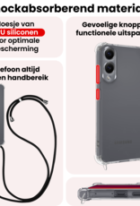 NoXx NoXx Samsung Galaxy S25 Edge Hoesje Transparant Shockproof Met Zwart Koord